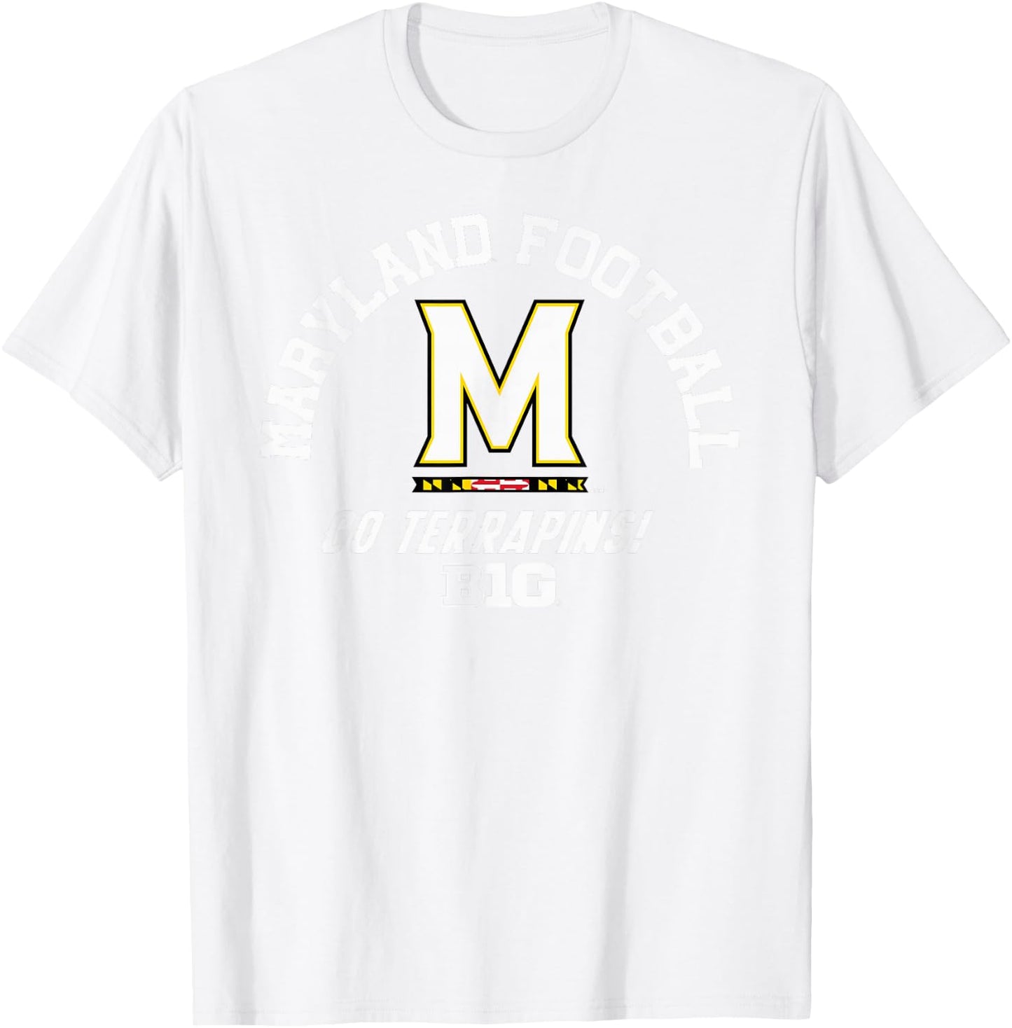 Maryland Terrapins Big 10 Football Red Officially Licensed T-Shirt - T-Shirt | White