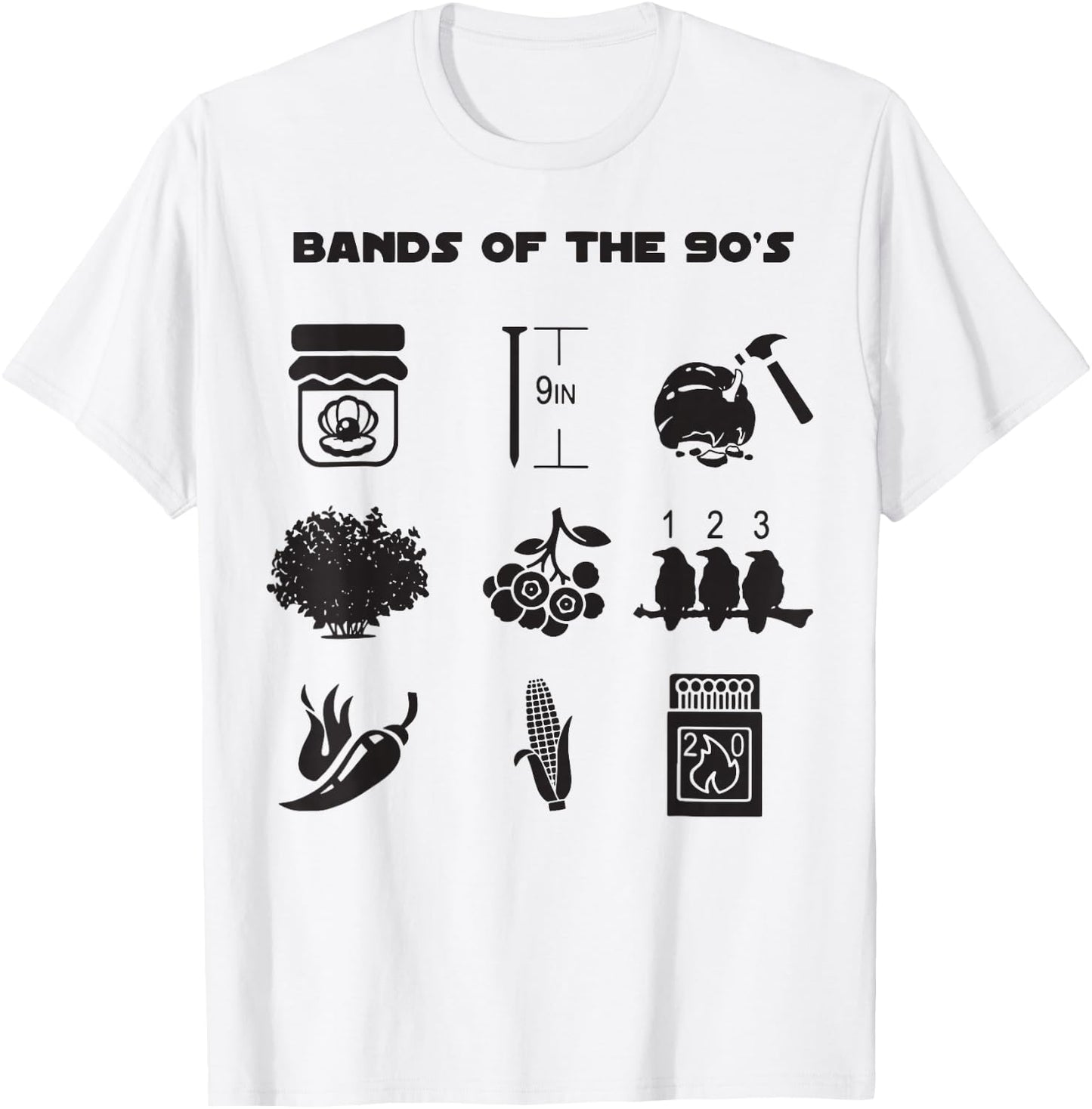 Bands Of The 90's T-Shirt - T-Shirt | White