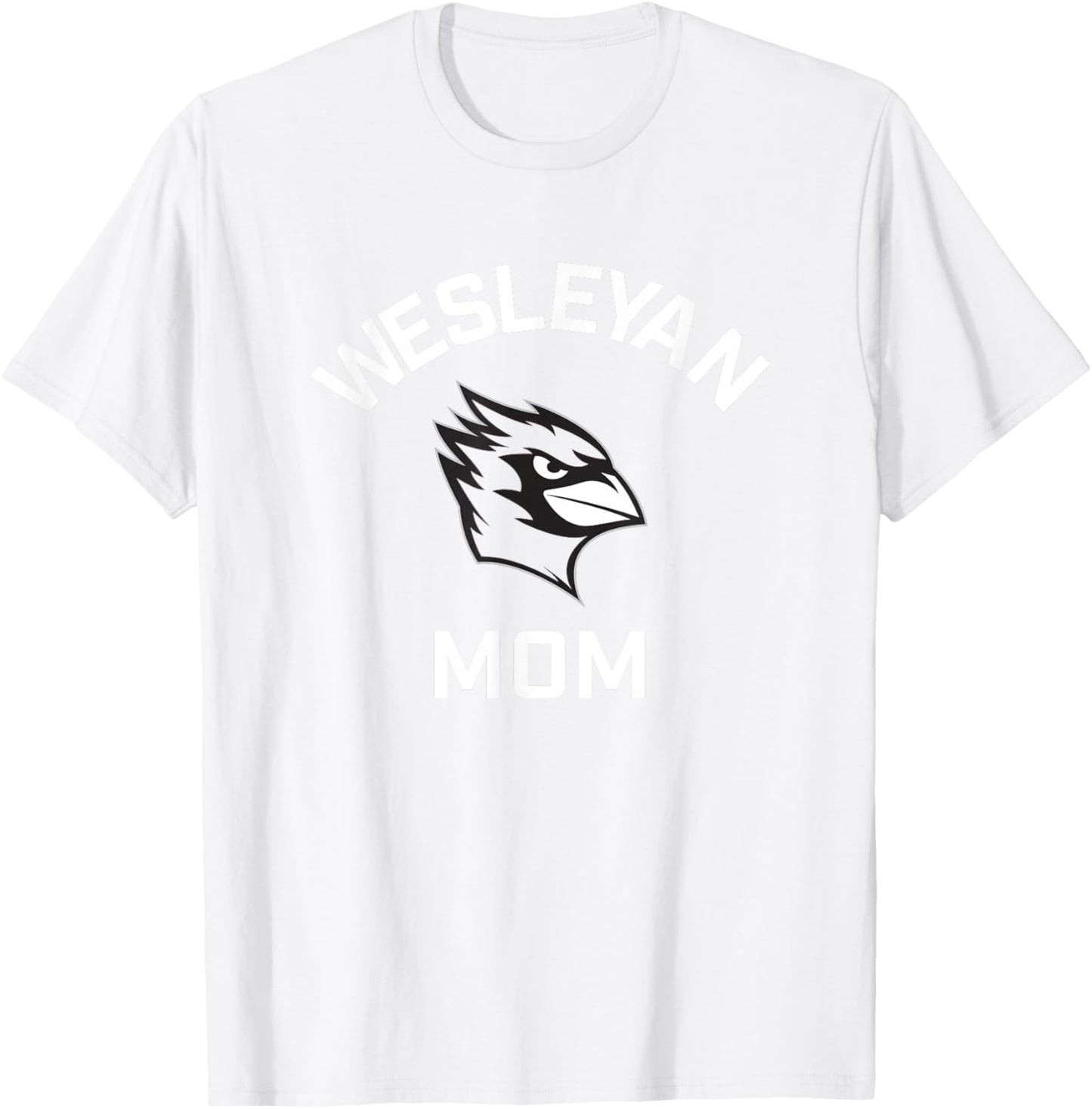 Wesleyan University Cardinals Arched Mom T-Shirt - T-Shirt | White