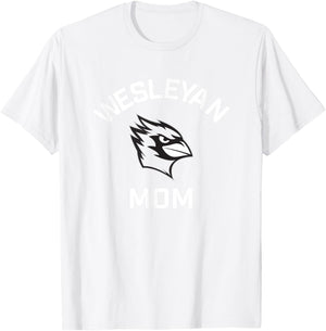 Wesleyan University Cardinals Arched Mom T-Shirt - T-Shirt | White