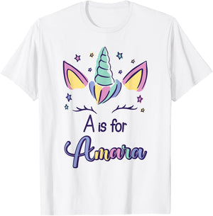 First Name Amara Personalized A Is For Amara T-Shirt - T-Shirt | White