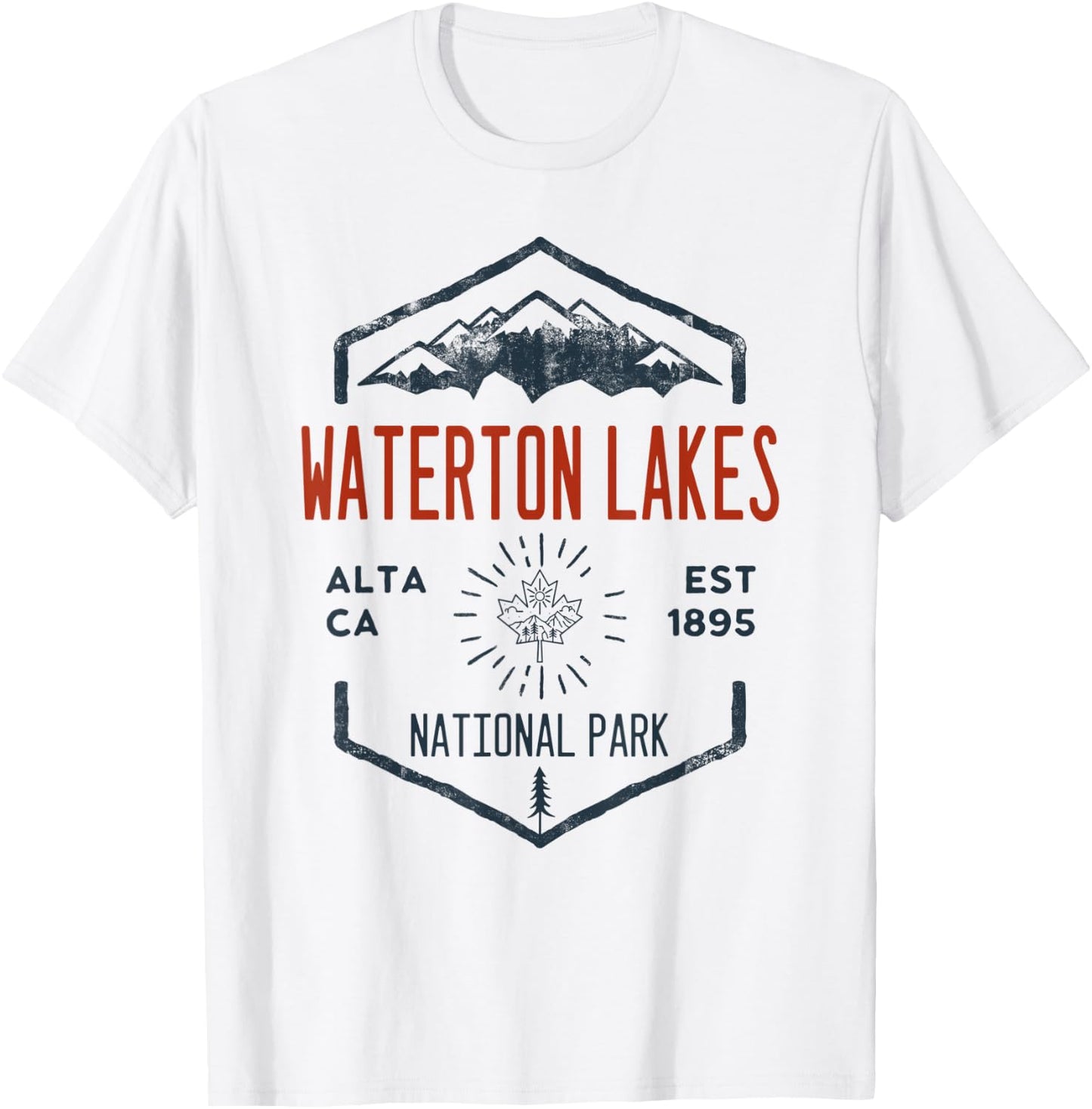 Waterton Lakes National Park Canada Vintage T-Shirt - T-Shirt | White