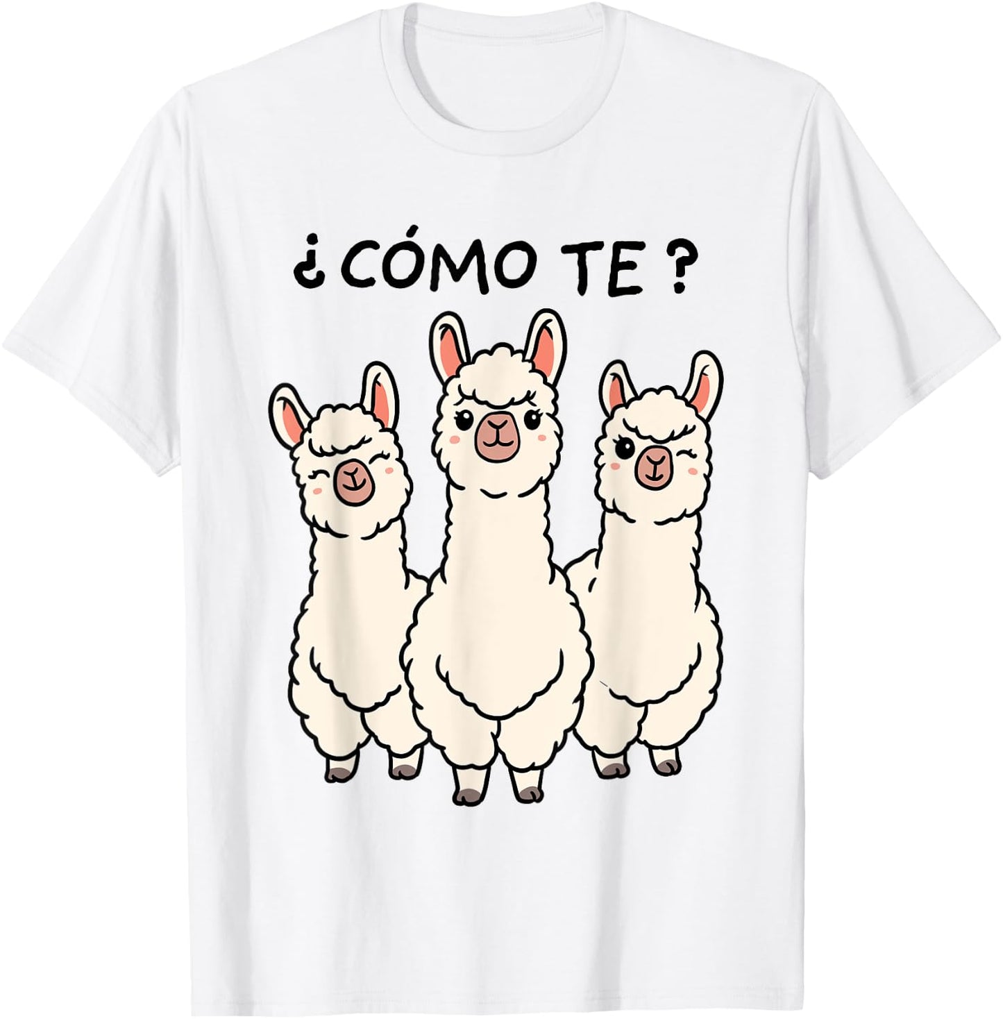 Como Te Llamas Shirt Funny Llama Spanish Teacher Joke Men Women Kids T-Shirt - T-Shirt | White