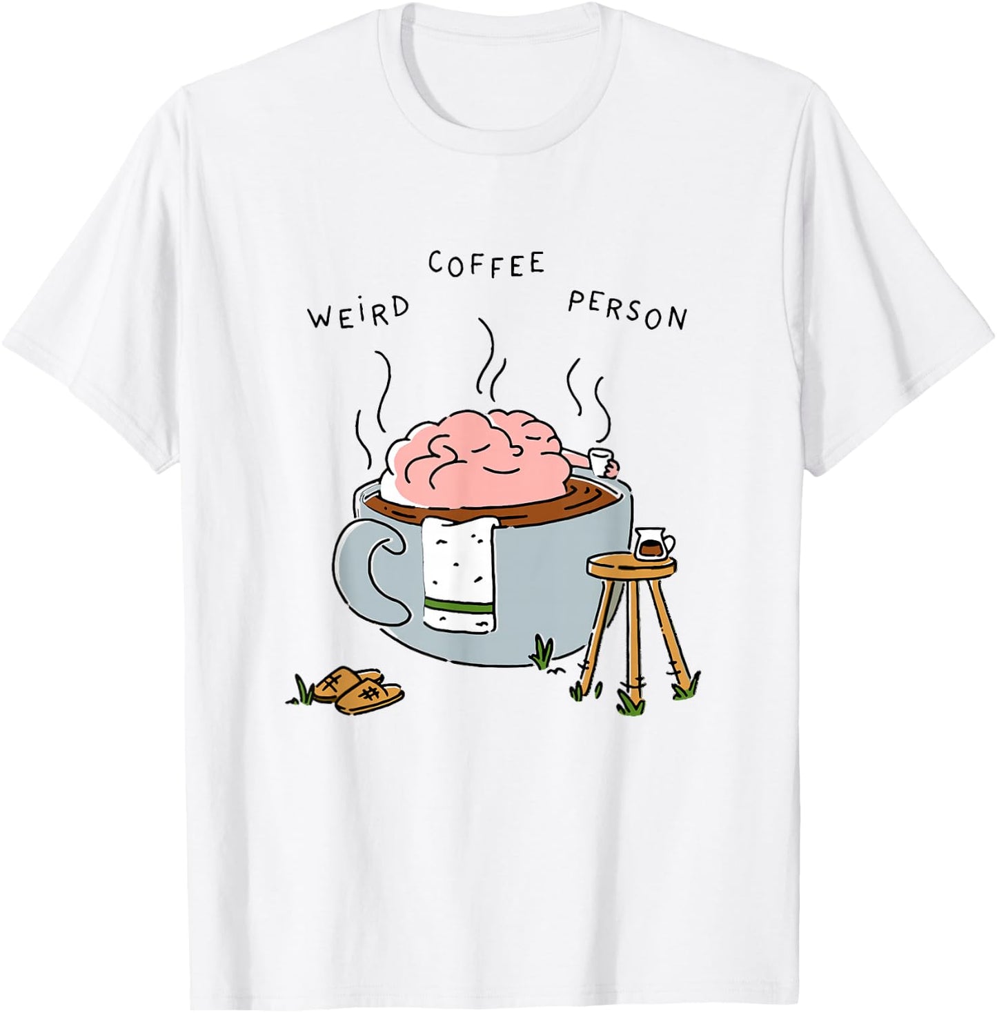 Weird Coffee Person T-Shirt - T-Shirt | White