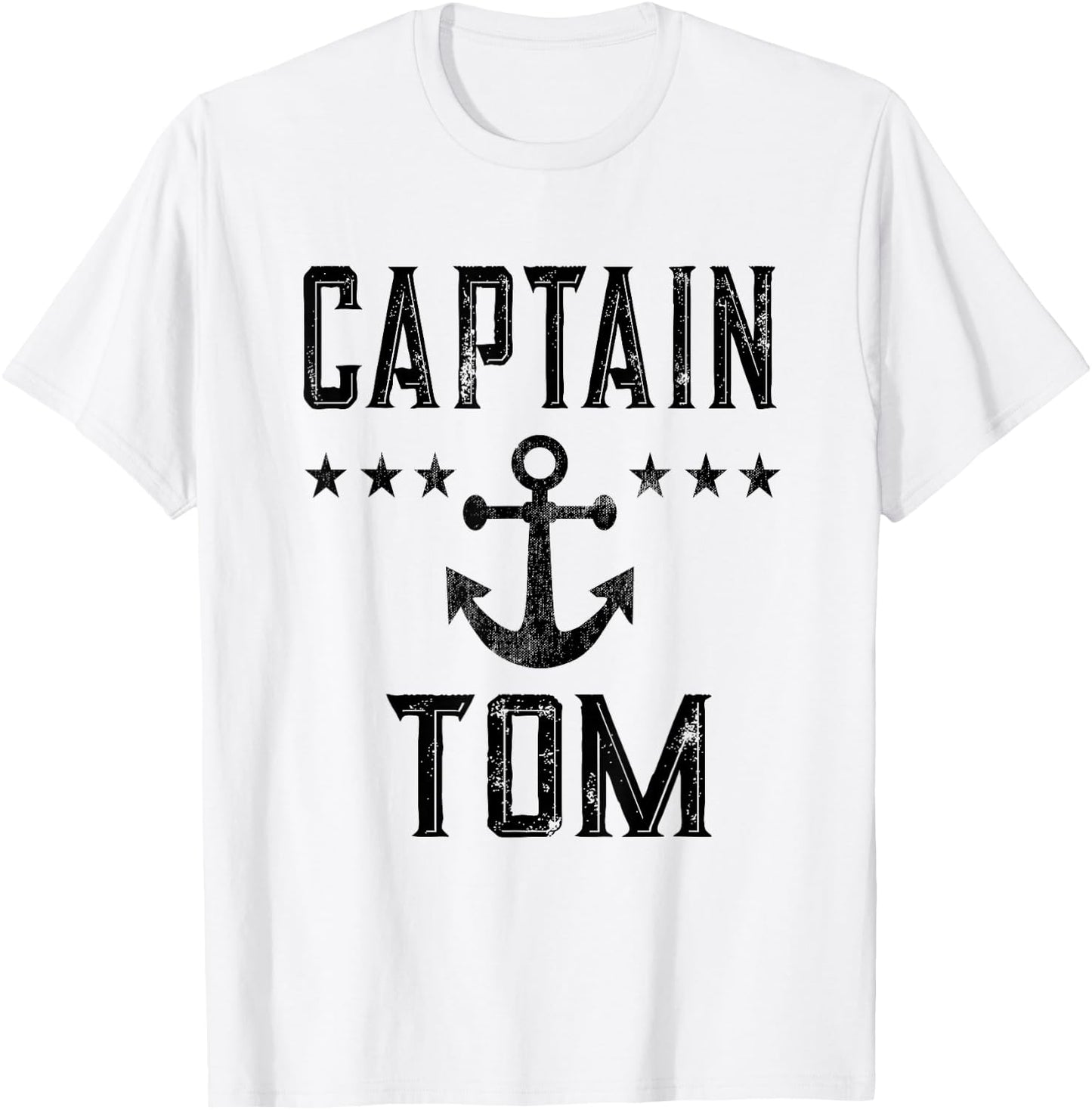 Captain Tom - Personalized Nautical Boating Boat Owner Art T-Shirt - T-Shirt | White