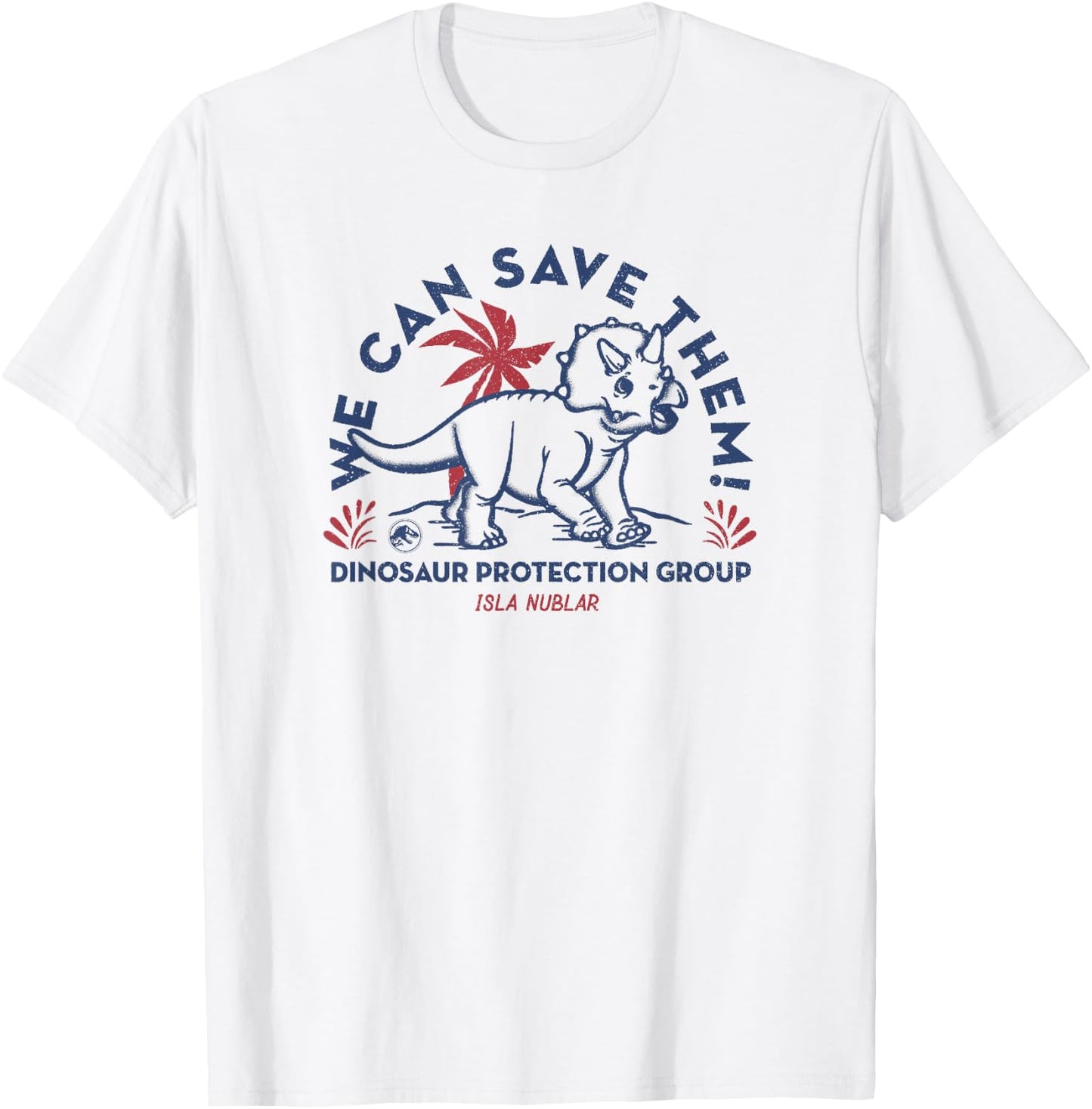 Jurassic World Save The Triceratops Poster T-Shirt - T-Shirt | White