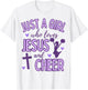 Just A Girl Who Loves Jesus and Cheer Cheerleading Christian T-Shirt - T-Shirt | White