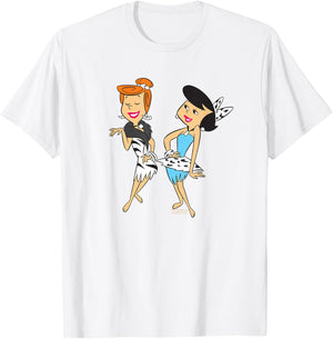 The Flintstones Wilma and Betty Stoneage Fashion T-Shirt - T-Shirt | White