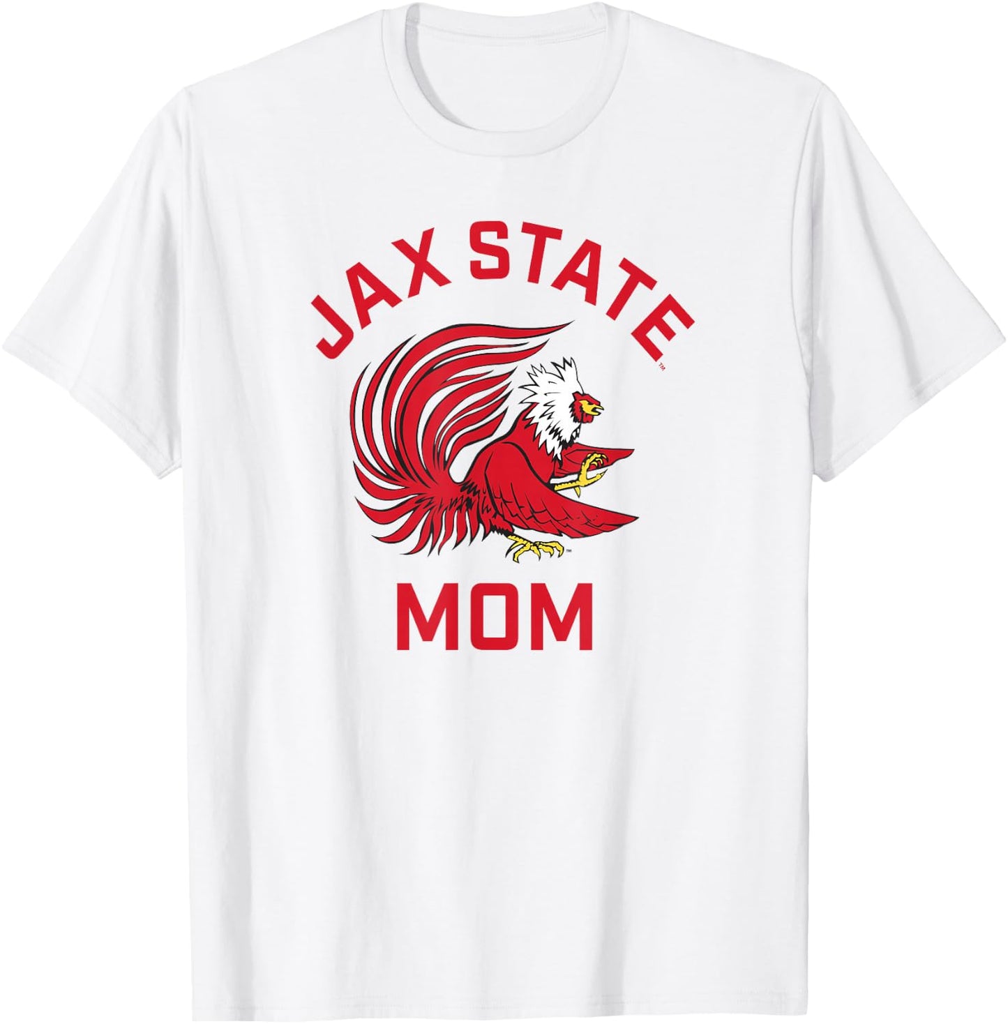 Jacksonville State University JSU Gamecocks Arched Mom T-Shirt - T-Shirt | White