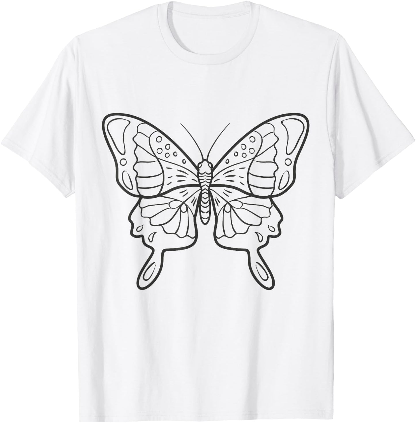 Butterfly Coloring Craft Art DIY Painting Color Paint T-Shirt - T-Shirt | White