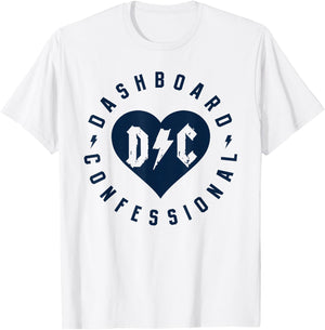 Dashboard Confessional - Heart Badge T-Shirt - T-Shirt | White