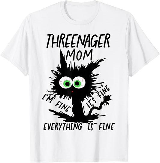 Mom Threenager Mom Mommy Of A Threenager T-Shirt - T-Shirt | White