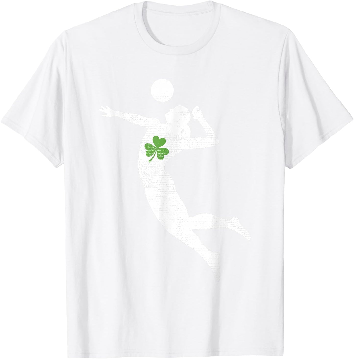 Volleyball Lovers Green Shamrock Leaf St Patricks Day T-Shirt - T-Shirt | White