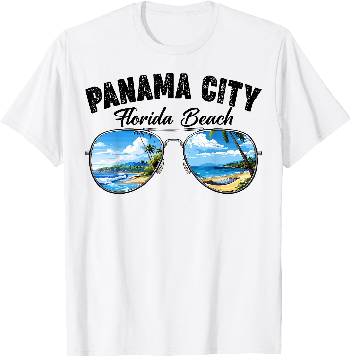 Retro Panama City Florida Beach Vibes Summer Break Vacation Men Women Kids T-Shirt - T-Shirt | White