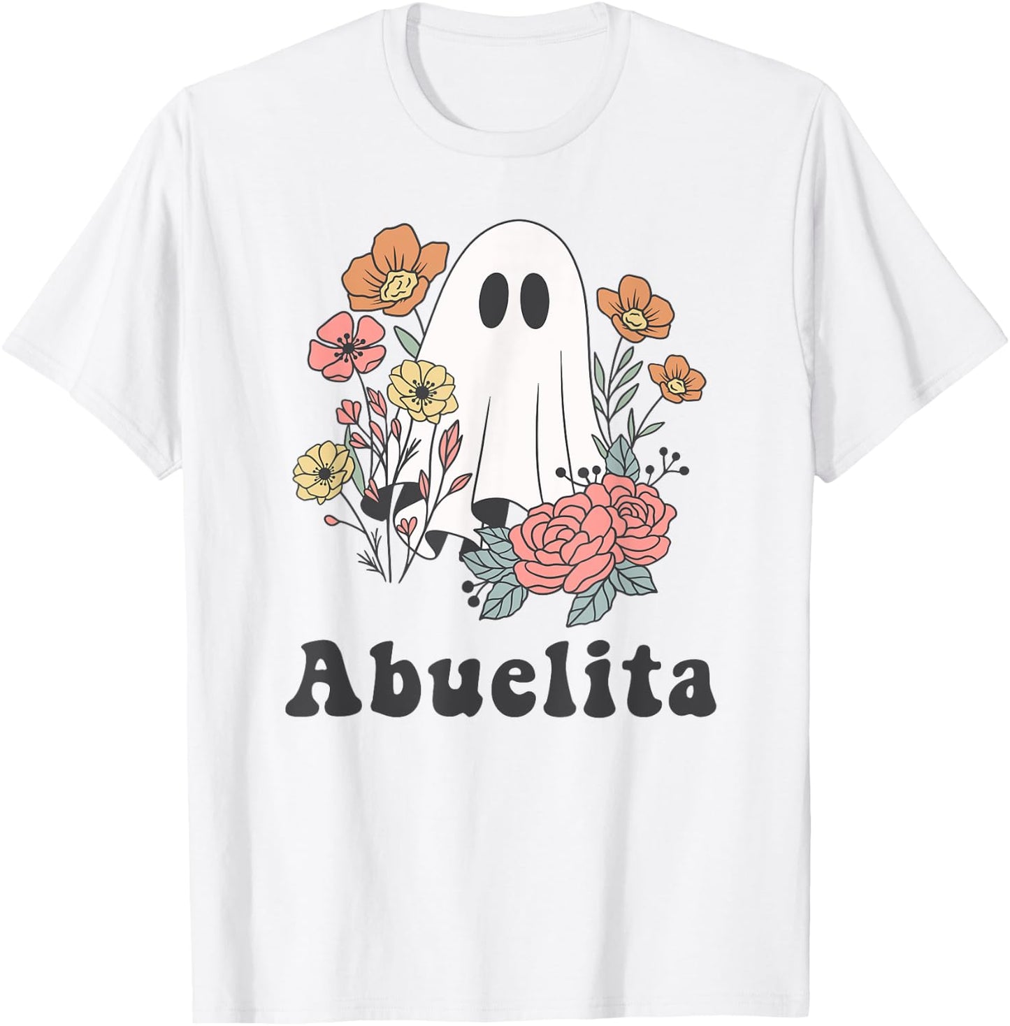 Abuelita Abuela Halloween Cute Ghost Autumn Fall Spooky T-Shirt - T-Shirt | White