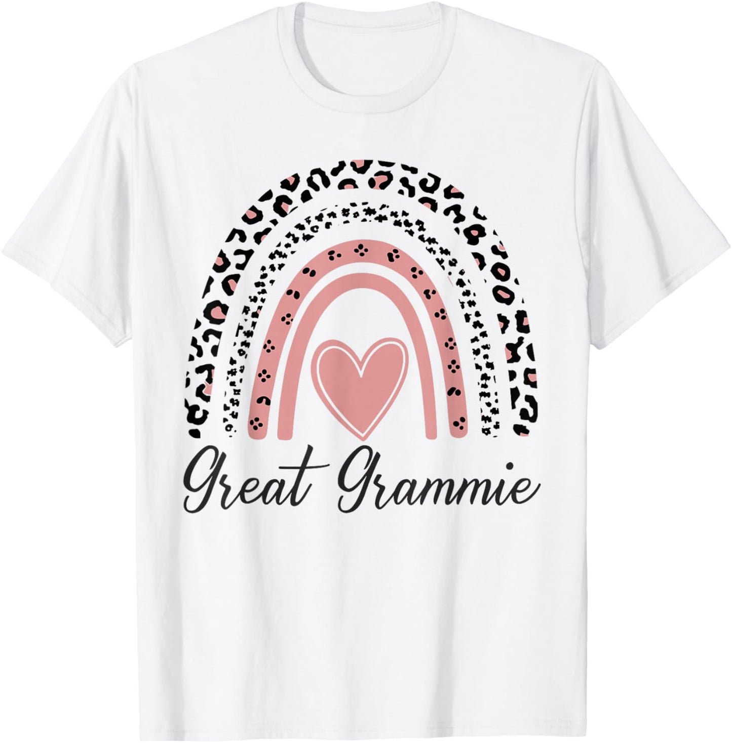 Great Grammie Leopard Rainbow Funny Great Grammie T-Shirt - T-Shirt | White