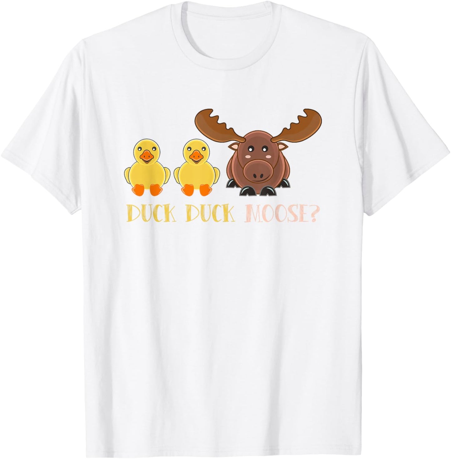 Duck Duck Moose Shirt for Kids Cute Animals Funny Party Game T-Shirt - T-Shirt | White
