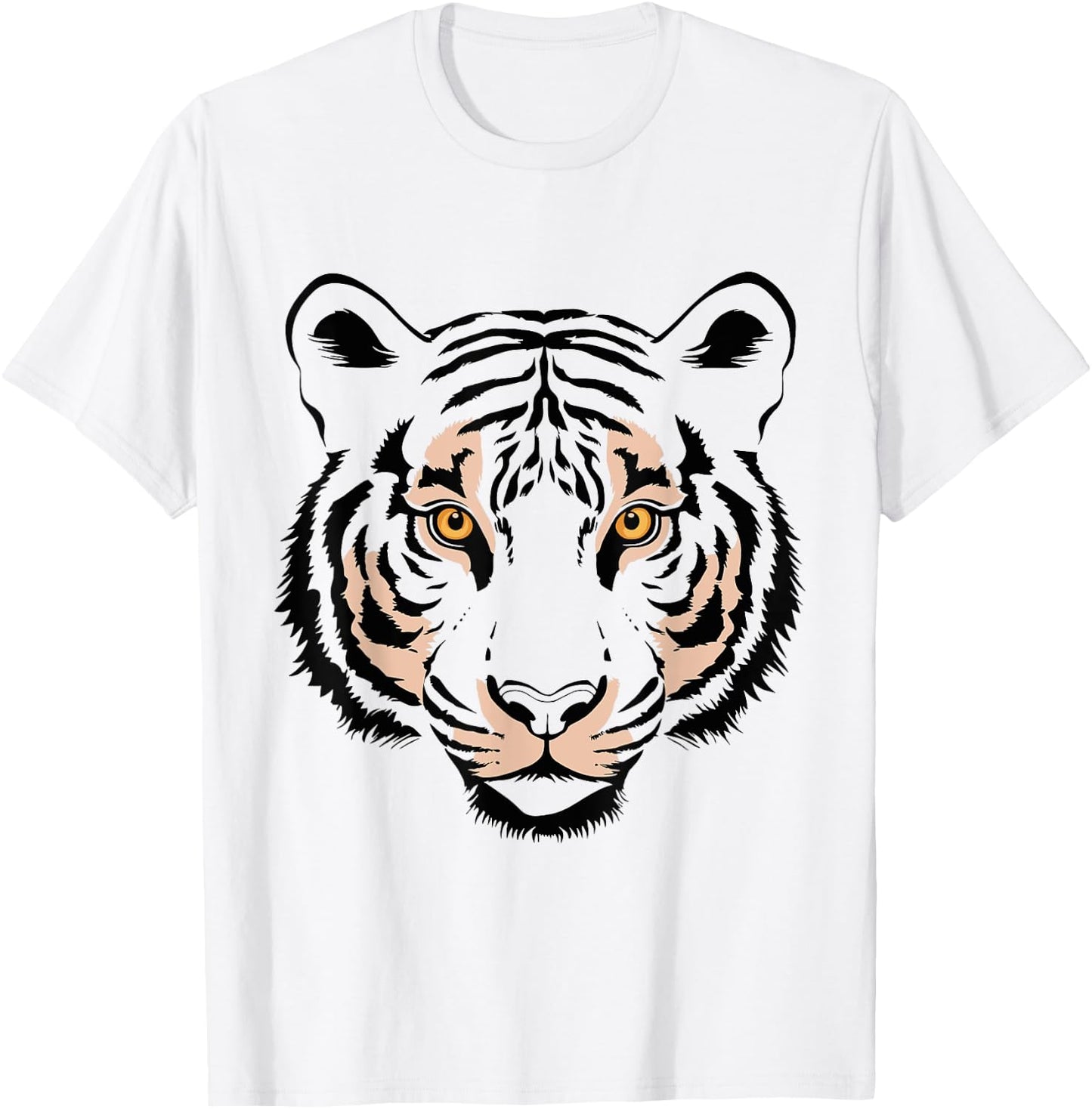 Orange Tiger Face Wild Animal Women Men Kids Tiger Head T-Shirt - T-Shirt | White