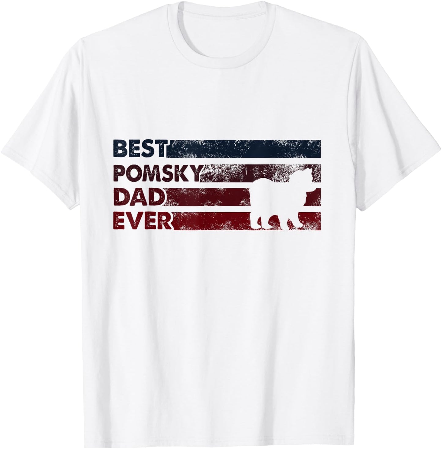 Best Dog Dad Ever - Father Pomsky Men Women T-Shirt - T-Shirt | White