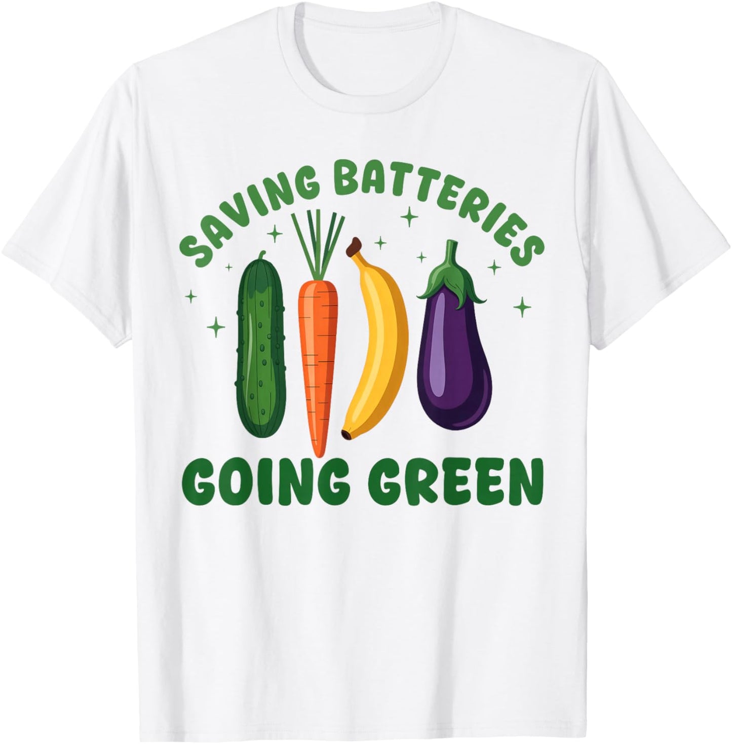 Inappropriate Funny Saving Batteries Going Green Adult Humor T-Shirt - T-Shirt | White