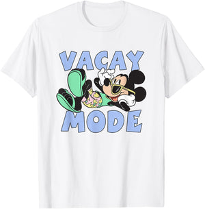 Disney Mickey And Friends Cool Mickey On Vacay Mode Logo T-Shirt - T-Shirt | White