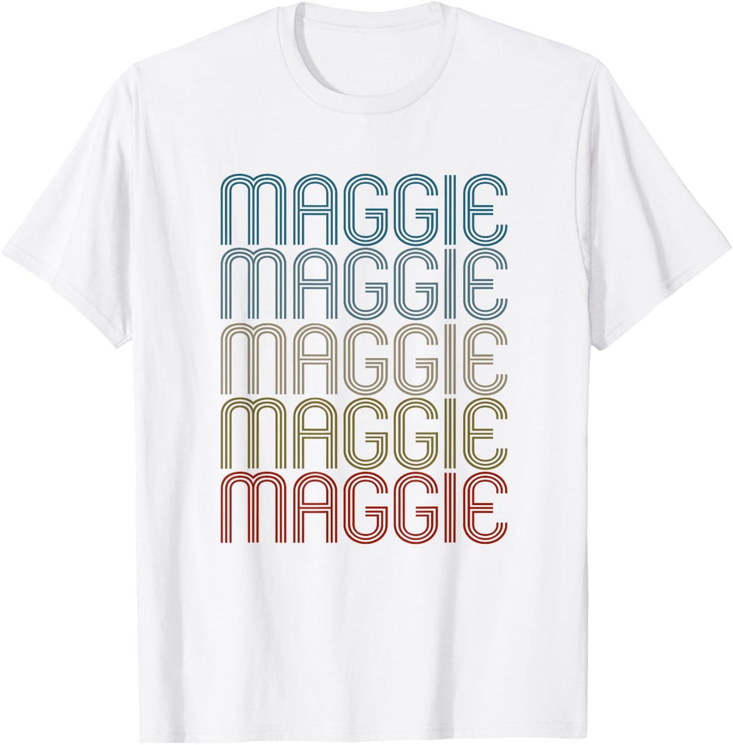 Maggie First Name Vintage Retro T-Shirt - T-Shirt | White