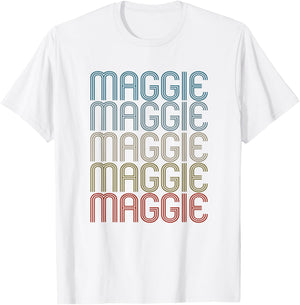 Maggie First Name Vintage Retro T-Shirt - T-Shirt | White