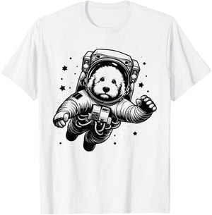Dog Dad Mom Space - Astronaut Bernedoodle T-Shirt - T-Shirt | White