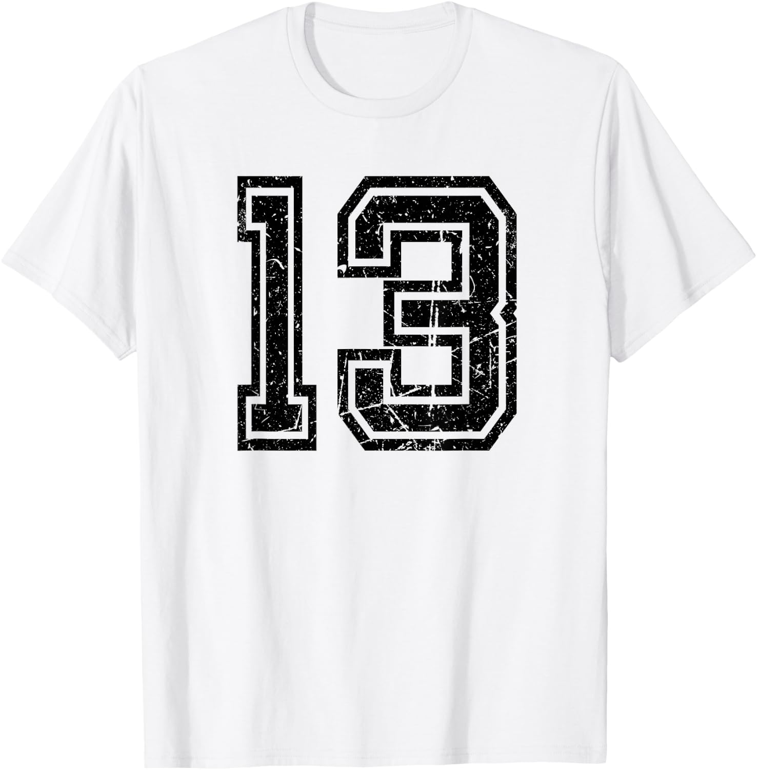 Number #13 Sports Team Retro Number T-Shirt - T-Shirt | White