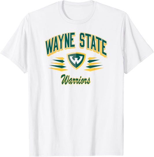Wayne State Warriors Retro Diamond White Officially Licensed T-Shirt - T-Shirt | White