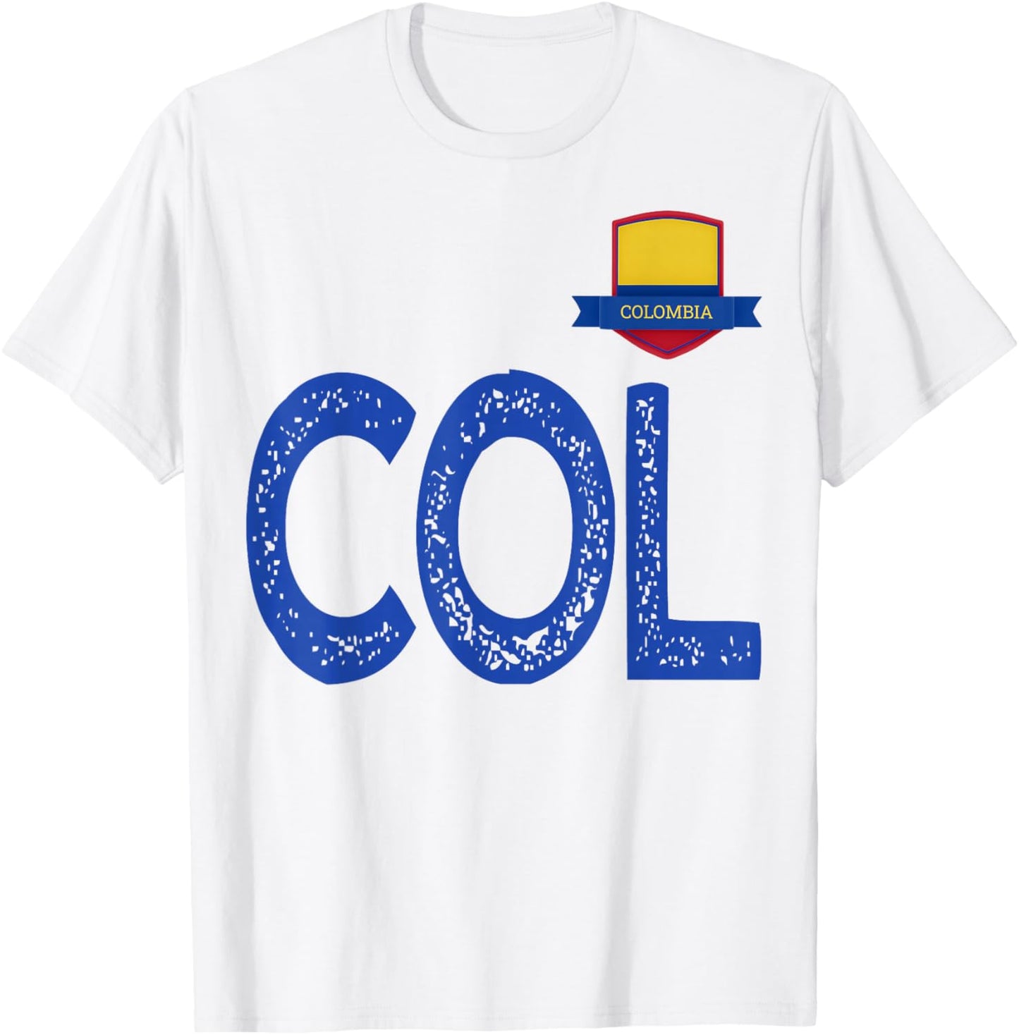 Colombia Human-Flag Letter C and O and L Colombian T-Shirt - T-Shirt | White