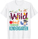 Animal Lover Student Back School Day Wild About Kindergarten T-Shirt - T-Shirt | White