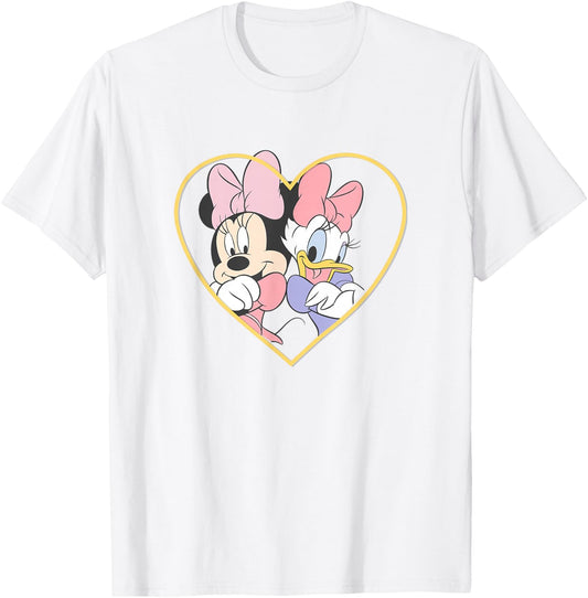 Disney Mickey and Friends Minnie Daisy Friendship Heart Logo T-Shirt - T-Shirt | White
