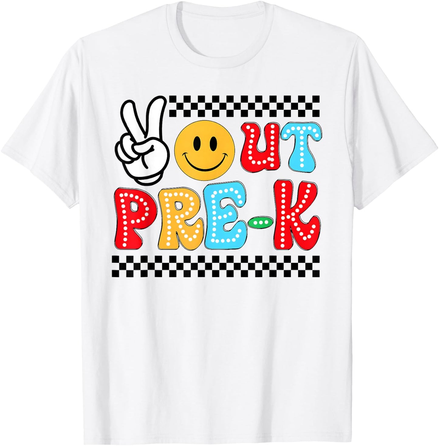 Funny Last days of school shirt for kid Peaces Out Pre-K T-Shirt - T-Shirt | White