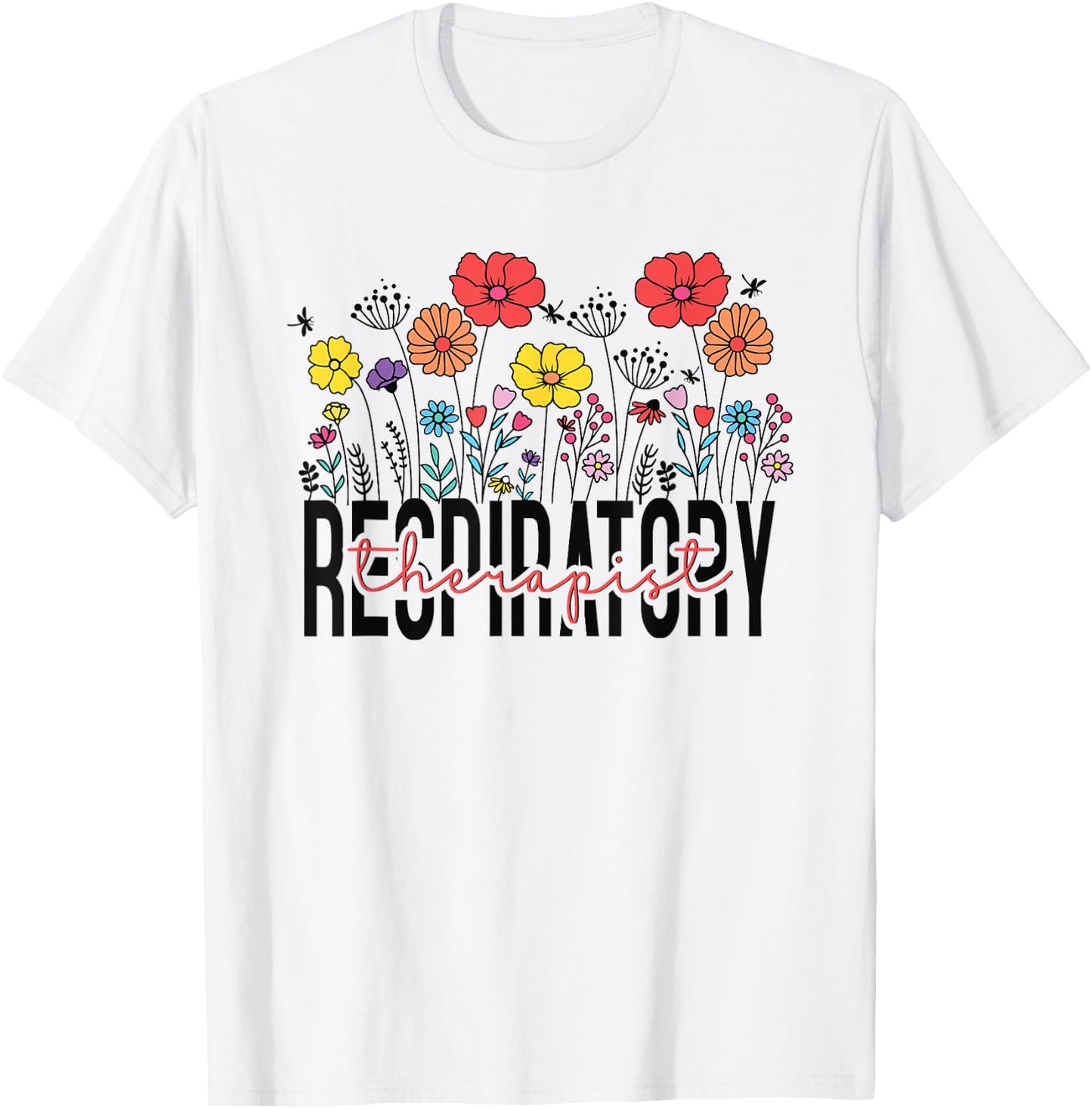 Respiratory Therapist RT Funny Halloween Costume Flower T-Shirt - T-Shirt | White