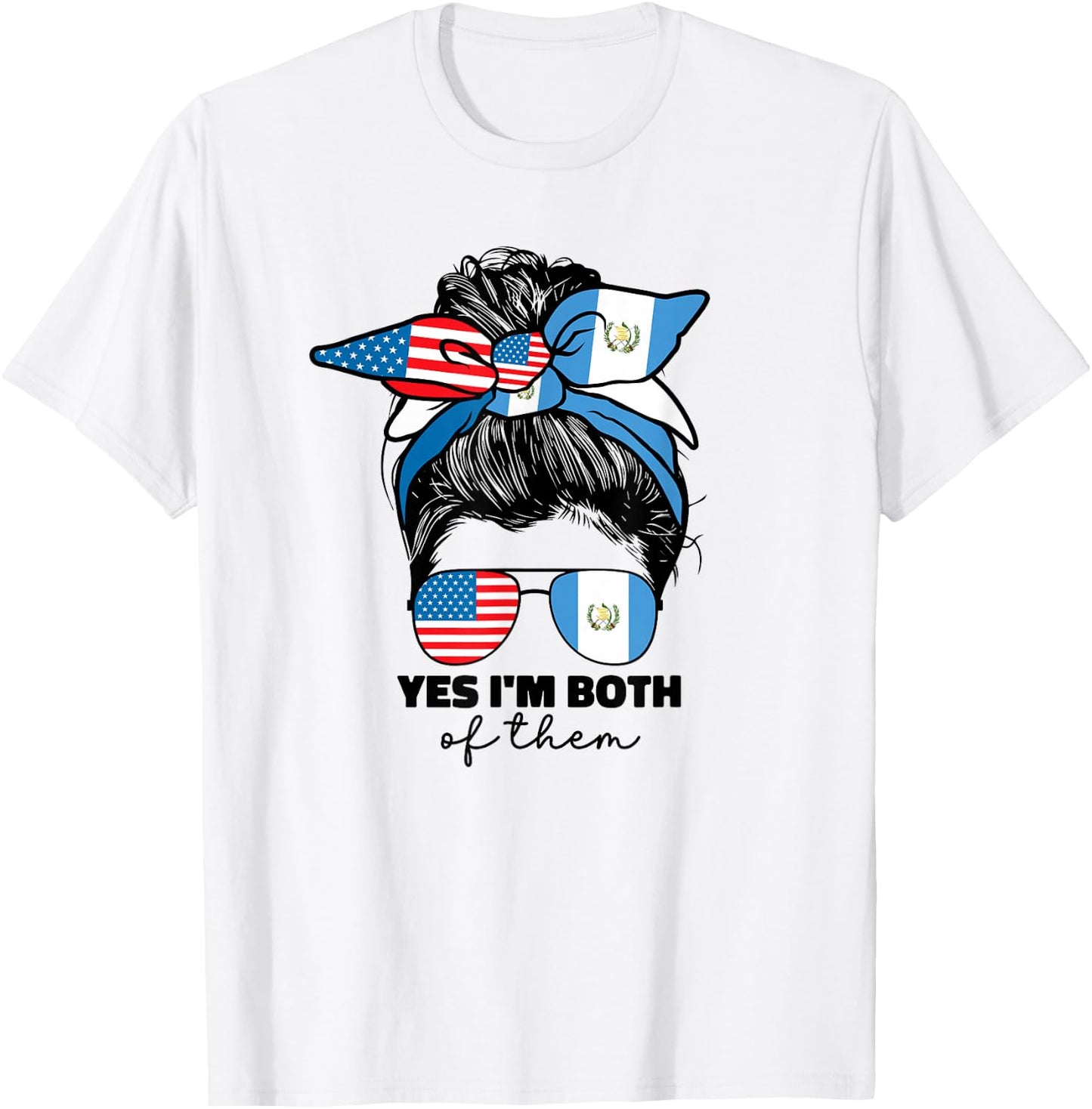 Half Guatemalan And American Guatemala Usa Flag Girl Women T-Shirt - T-Shirt | White