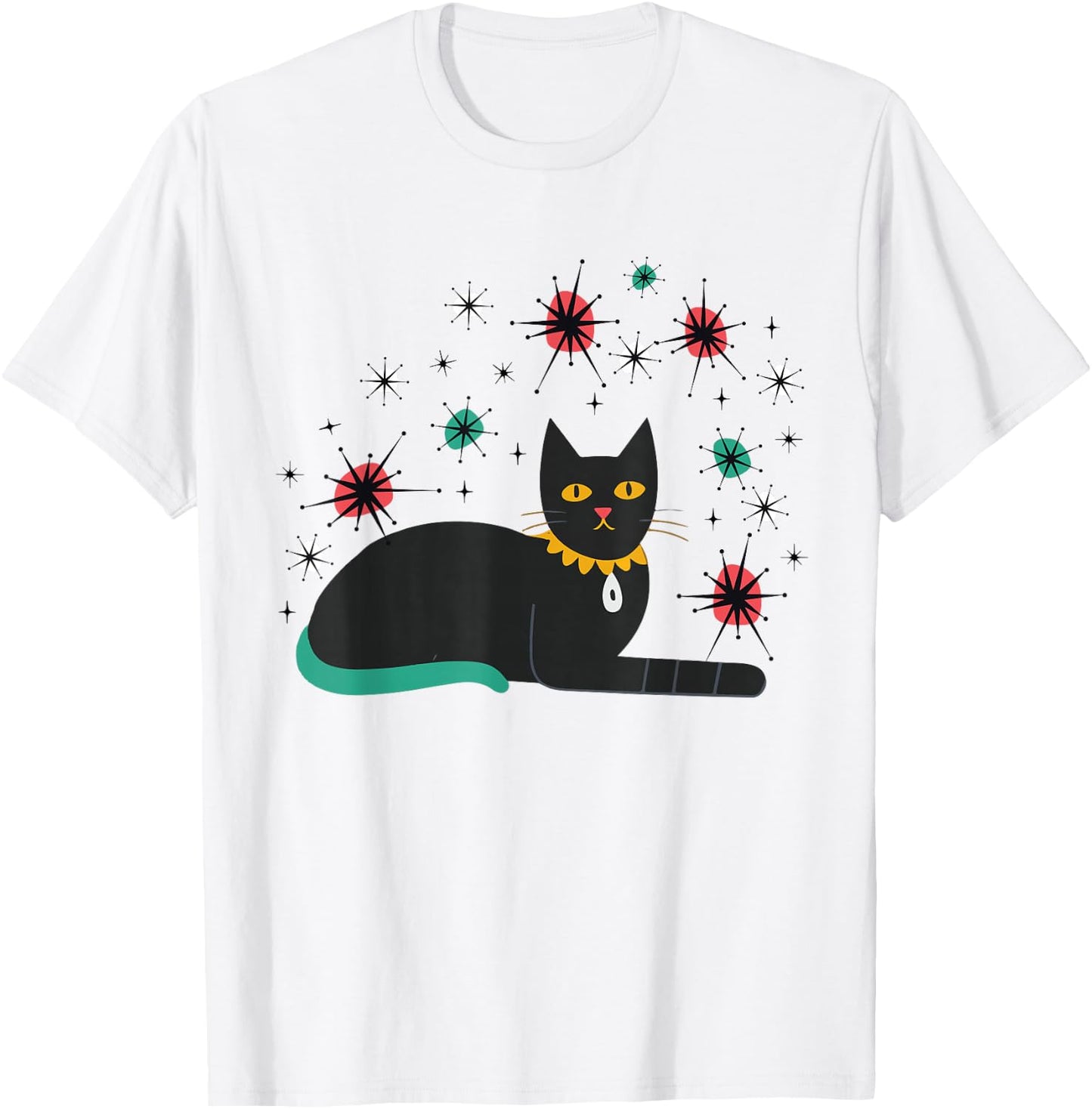 Retro Cat Midcentury Atomic Age 1950s Mid Century T-Shirt - T-Shirt | White