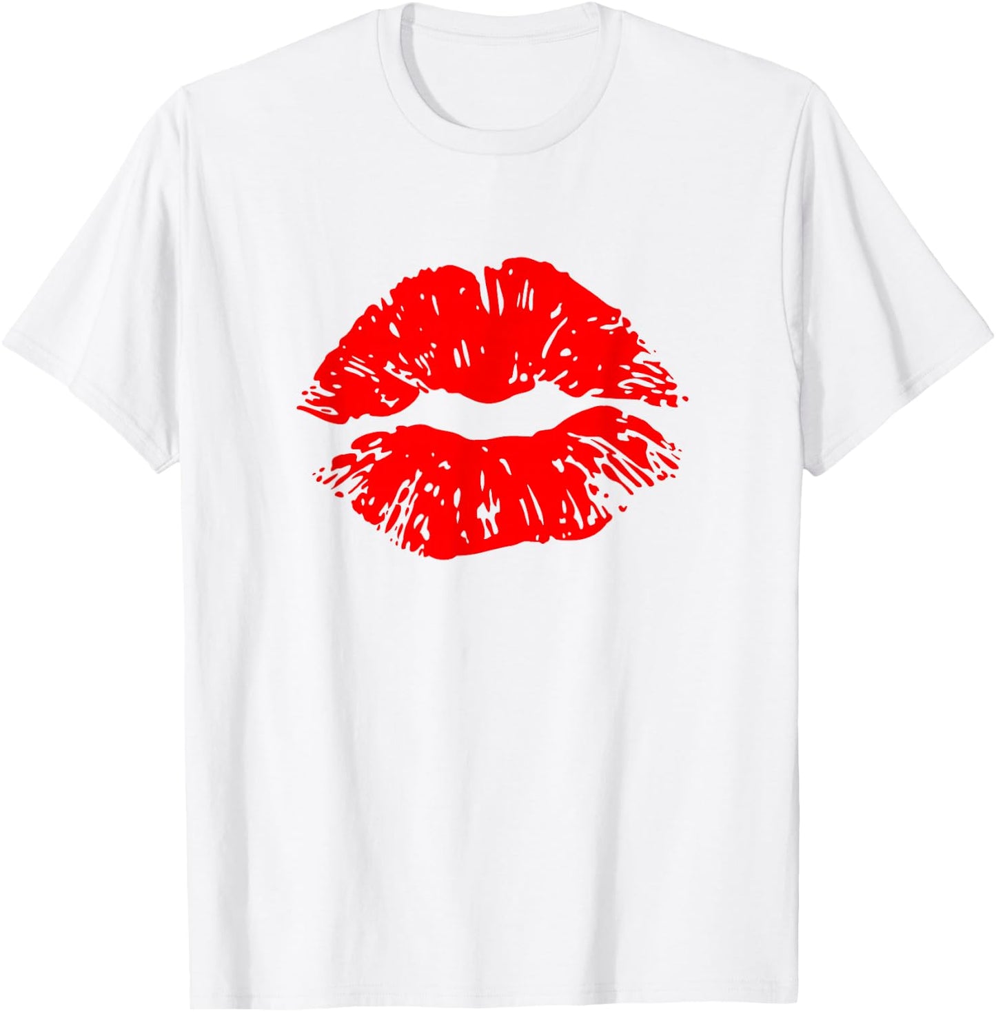 Kiss - Red Lipstick kiss T-Shirt - T-Shirt | White