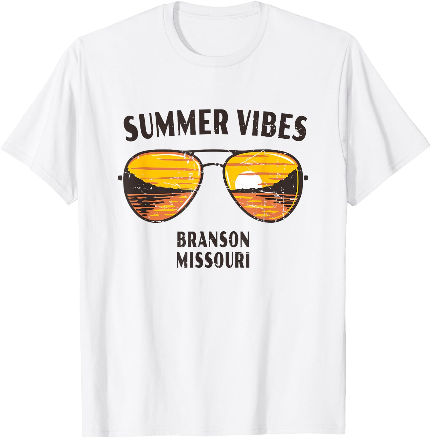 Summer Vibes Branson MO Souvenir T-Shirt - T-Shirt | White