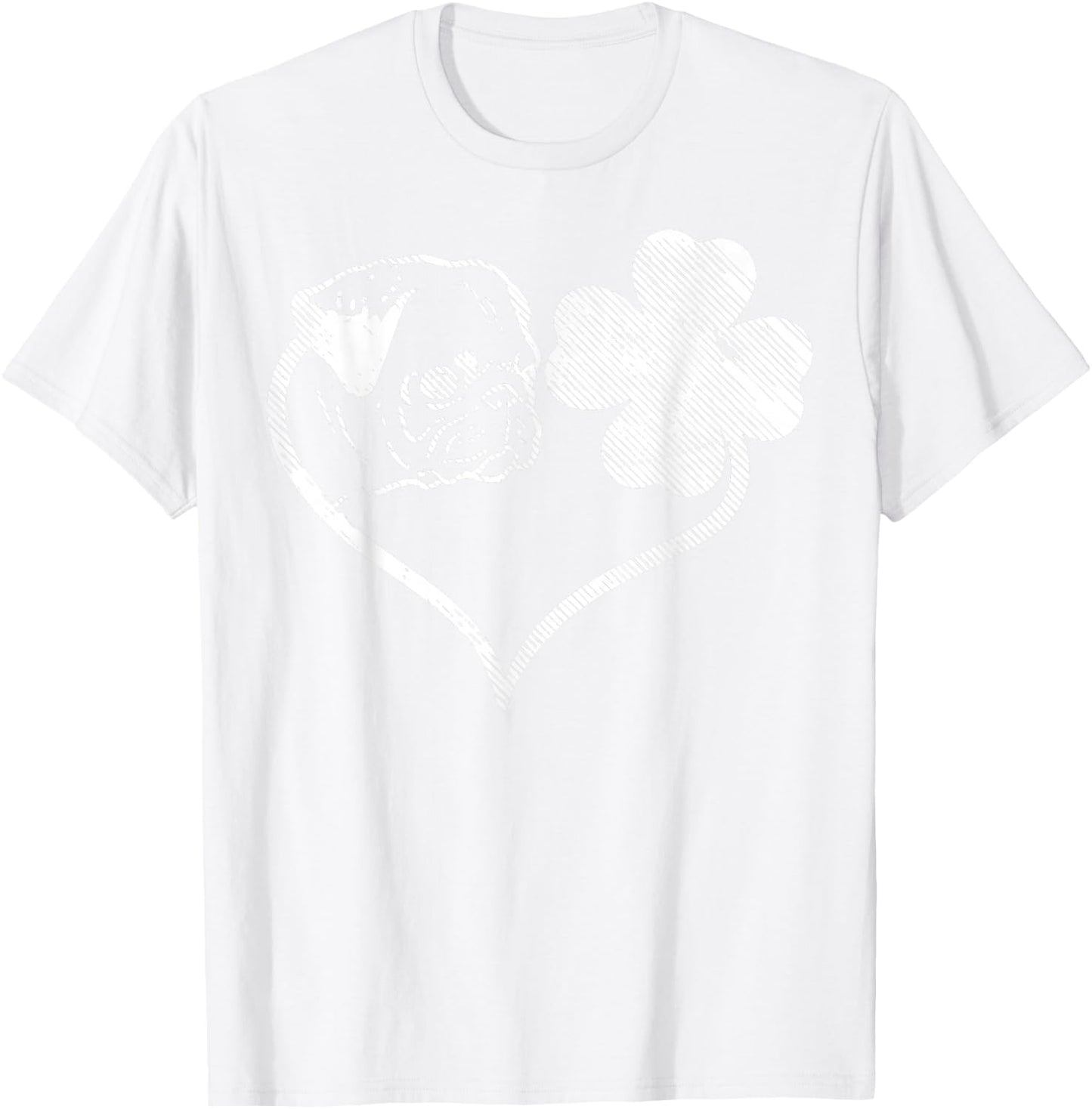 Irish Pug Face Shamrock Clover St Patricks Day Dog Owner T-Shirt - T-Shirt | White