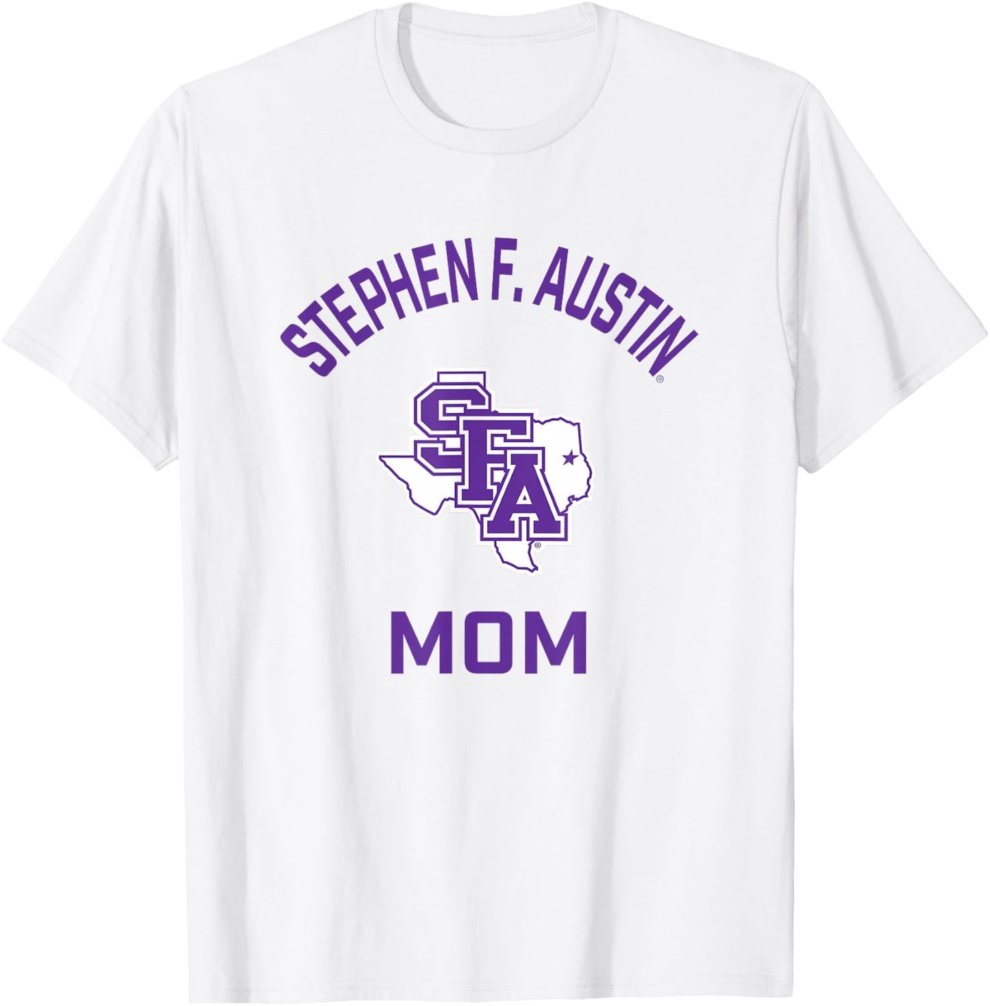 Stephen F. Austin State Lumberjacks Arched Mom T-Shirt - T-Shirt | White