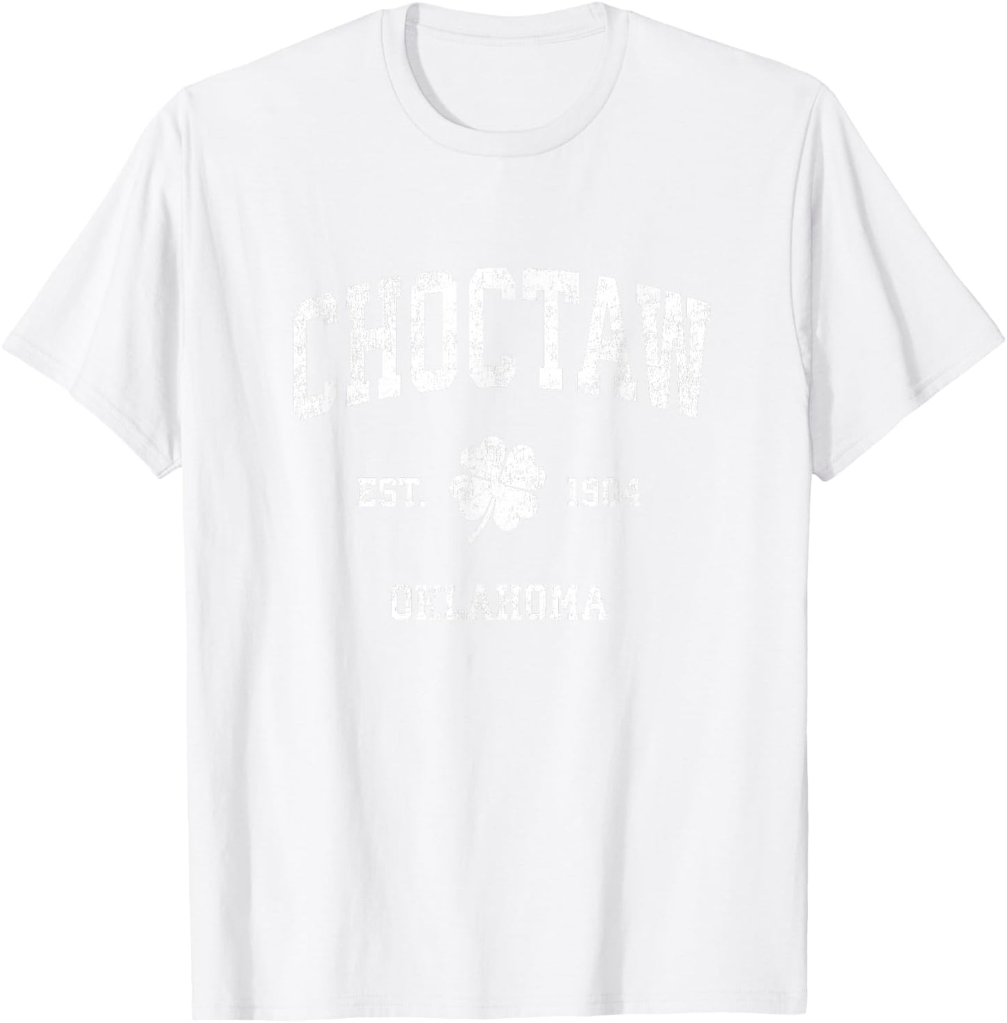 Choctaw Oklahoma Vintage Shamrock Sports T-Shirt - T-Shirt | White