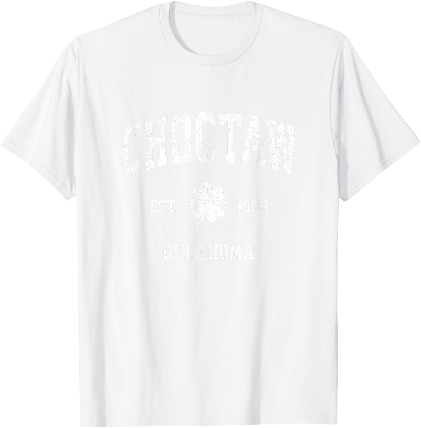 Choctaw Oklahoma Vintage Shamrock Sports T-Shirt - T-Shirt | White