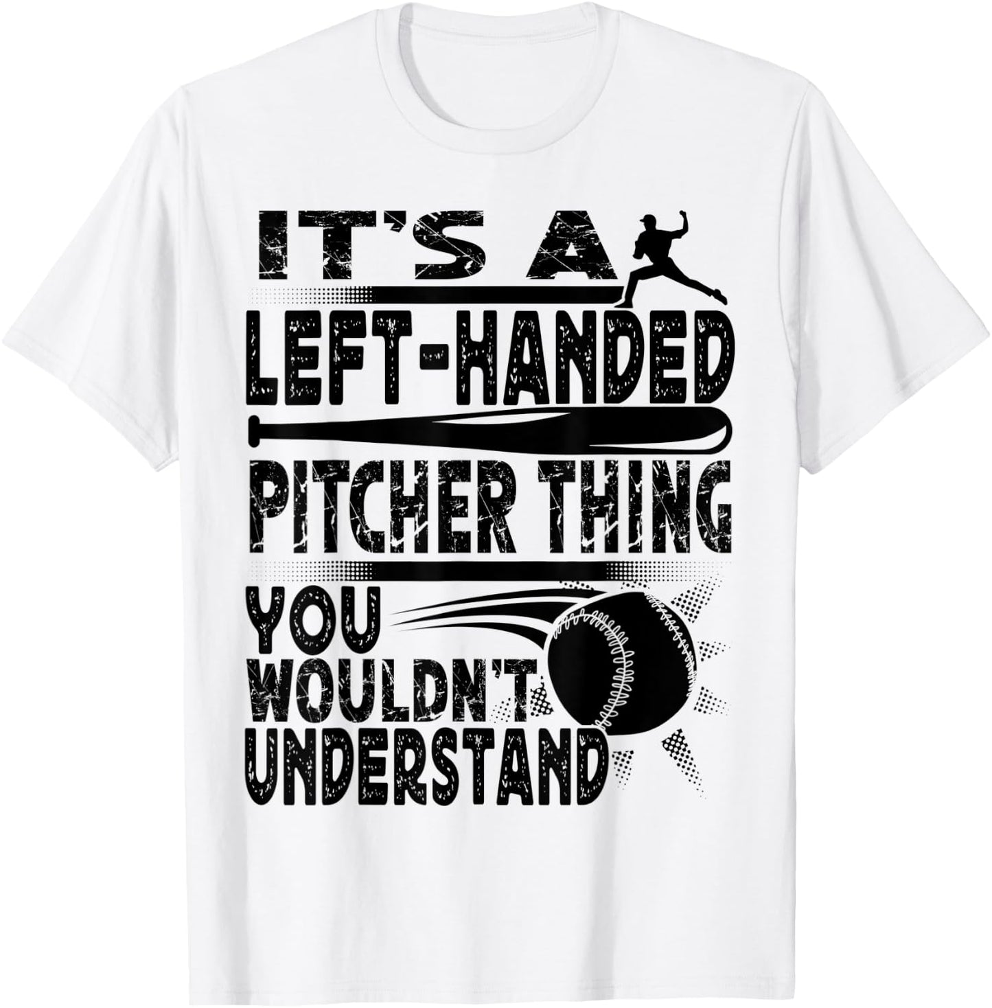 Funny Left-Handed Pitcher Thing Softball Player T-Shirt - T-Shirt | White