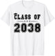 Class of 2038 Grow With Me Graduation First Day Of School T-Shirt - T-Shirt | White