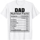 Dad Nutrition Facts Funny Humorous Dad Quote for Fathers Day T-Shirt - T-Shirt | White