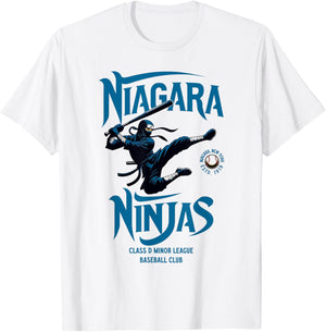 Niagara Ninjas Retro Minor League Baseball Team T-Shirt - T-Shirt | White