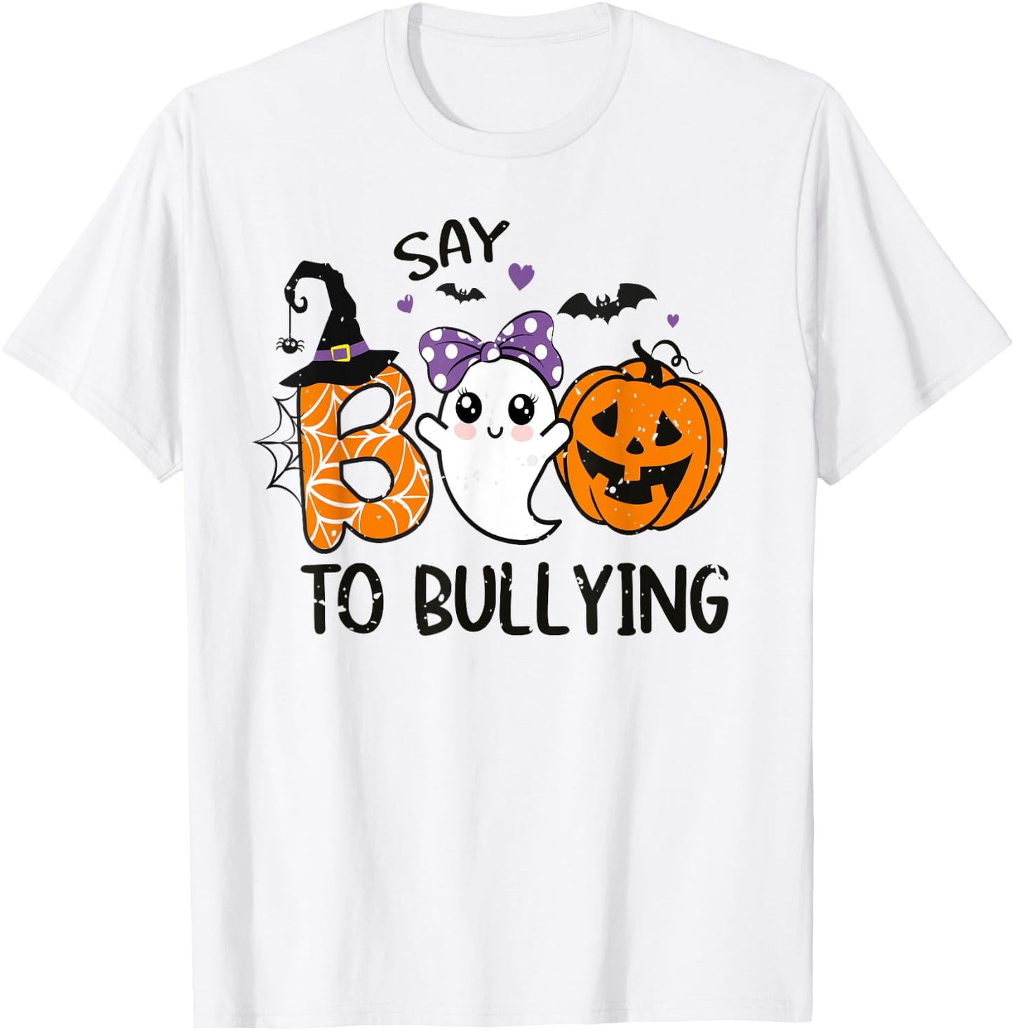 Boo To Bullying For Unity Day And Halloween Anti Bullying T-Shirt - T-Shirt | White