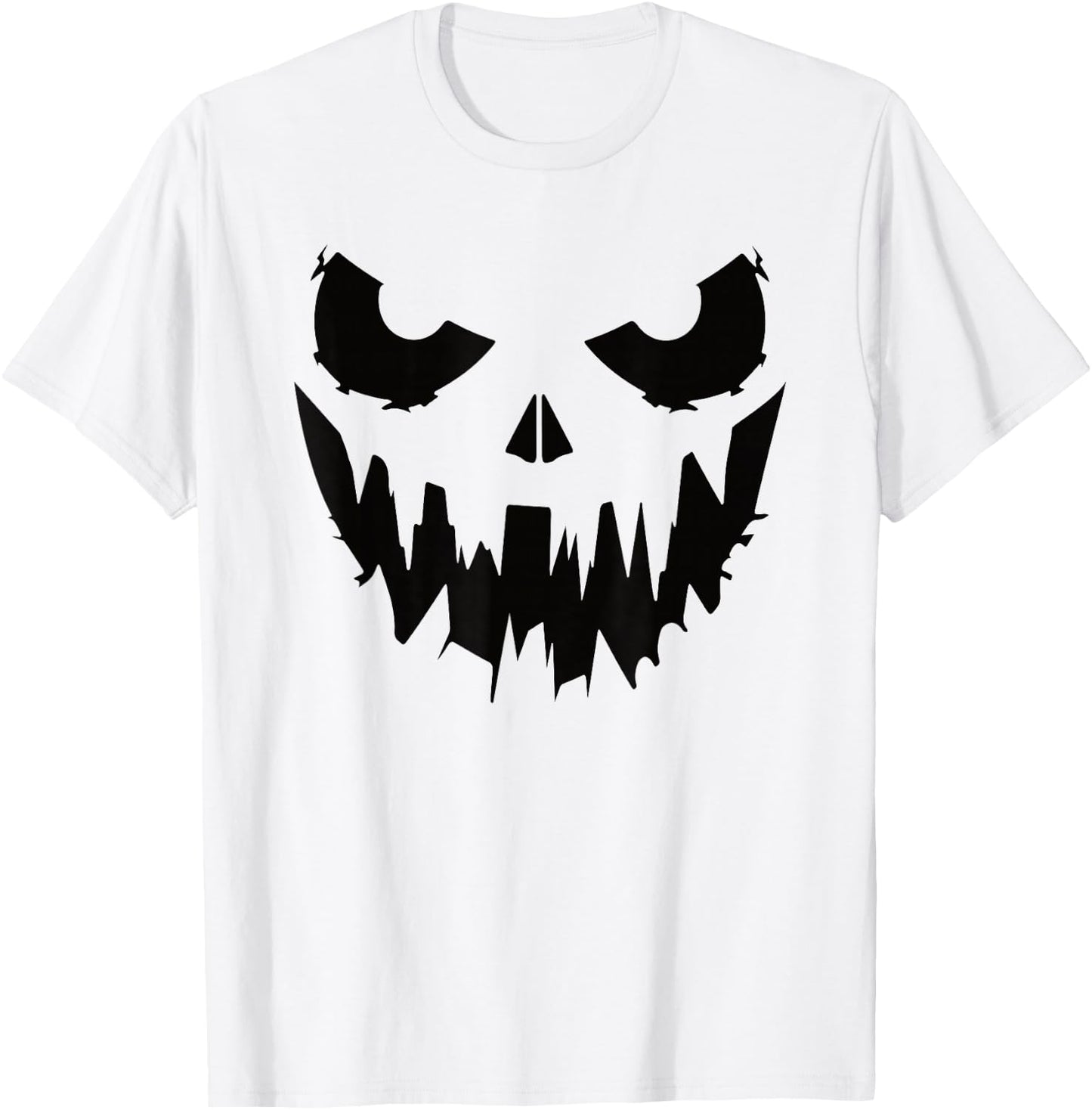 Scary Pumpkin Face Jack O Lantern Halloween Men Women Kids T-Shirt - T-Shirt | White