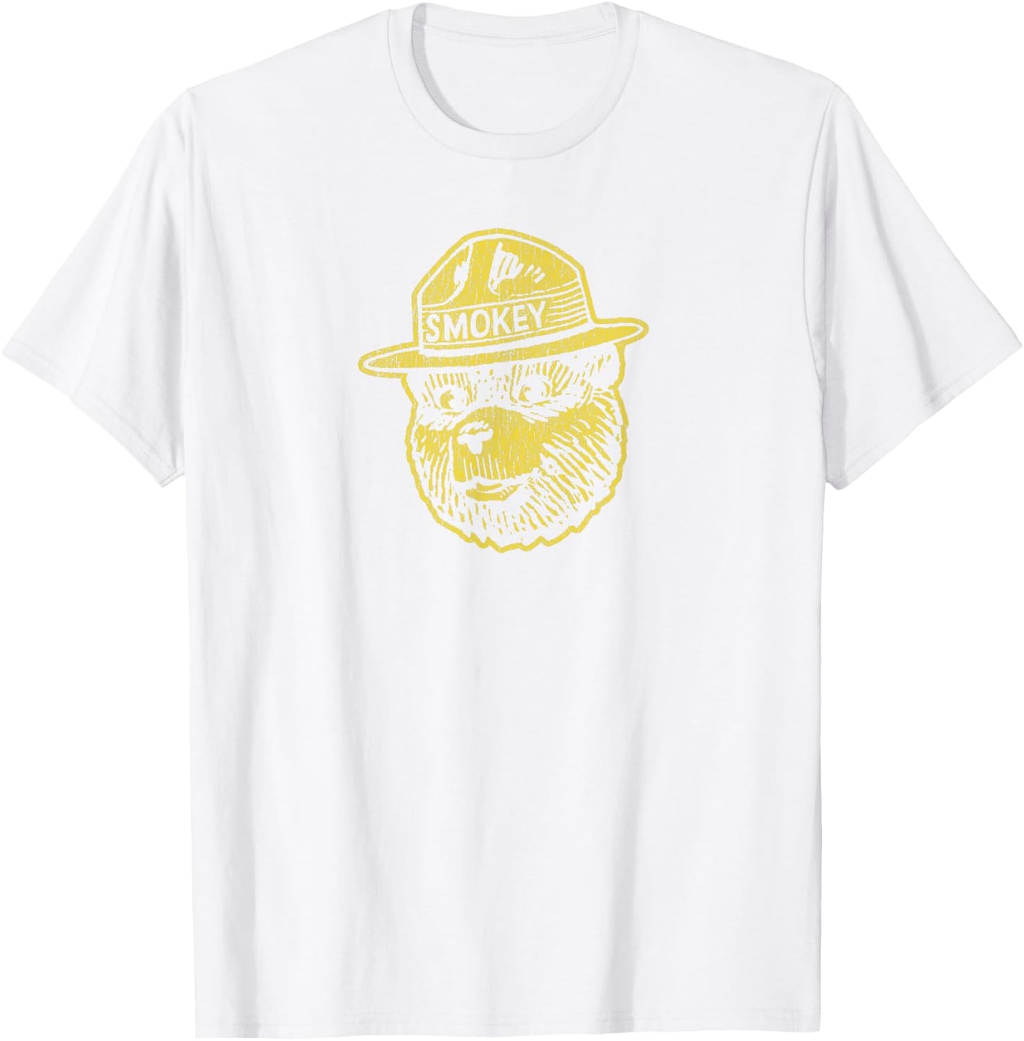 Smokey Bear Keep Our Forests Green & Growing! Distressed T-Shirt - T-Shirt | White